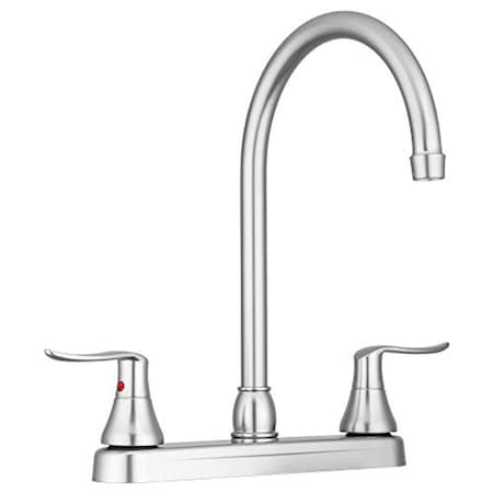 Dura Faucet ELEGANT J-SPOUT RV KITCHEN FAUCET-BRUSHED SATIN NICKEL DF-PK330HLH-SN